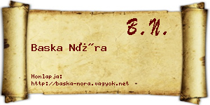 Baska Nóra névjegykártya