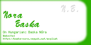 nora baska business card