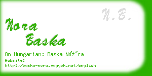 nora baska business card